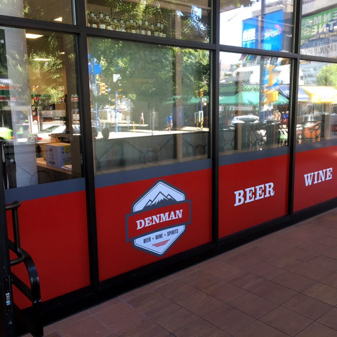 Denman Liquor Store Window Graphic 2015