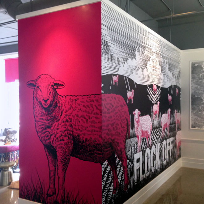 Innovative Station Square Sheep Offices Wall Mural 2015