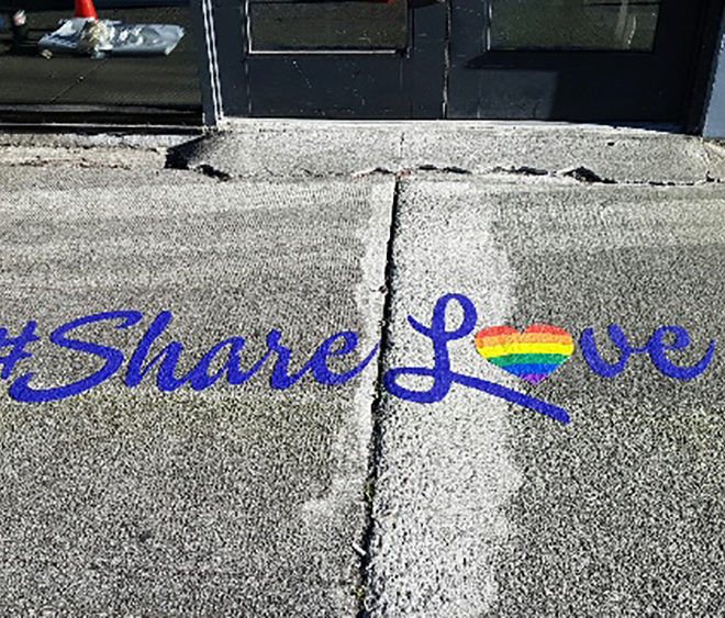 Telus Gay Pride Sidewalk Graphic 2016