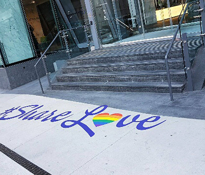 Telus Gay Pride Sidewalk Graphic 2016